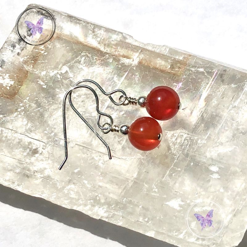 Classical Carnelian Silver Earrings